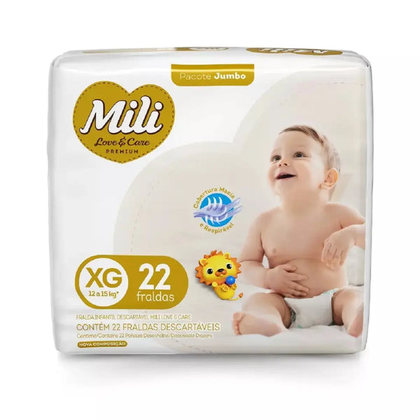 FRALDA MILI LOVECARE JUMBO TAM(XG) 22 UN