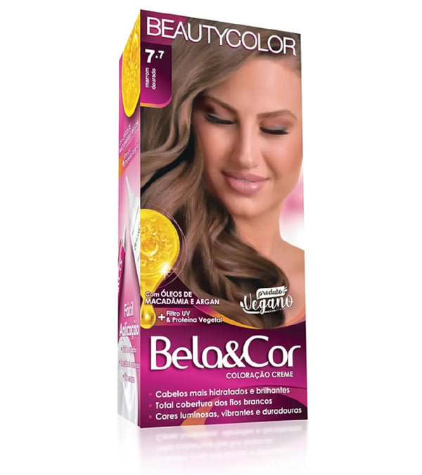 TINTURA BELA E COR 7.7 MARROM DOURADO