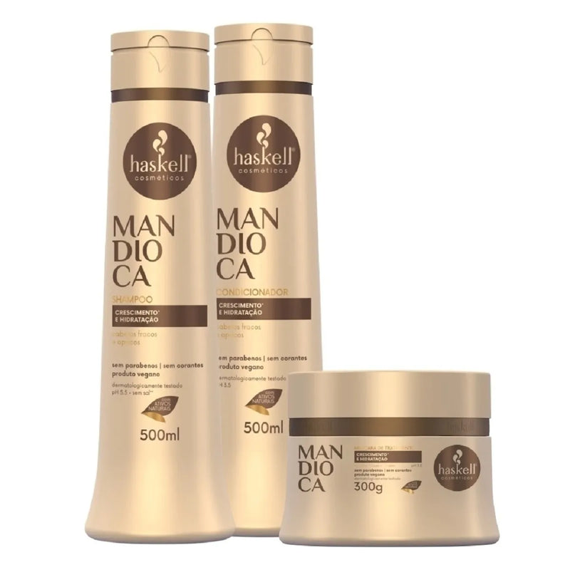 KIT HASKELL SHAMPOO+CONDICIONADOR 500ML MANDIOCA