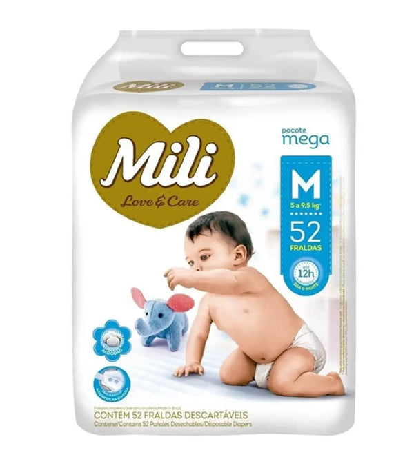 FRALDA MILI LOVECARE MEGA TAM(M) 52 UN