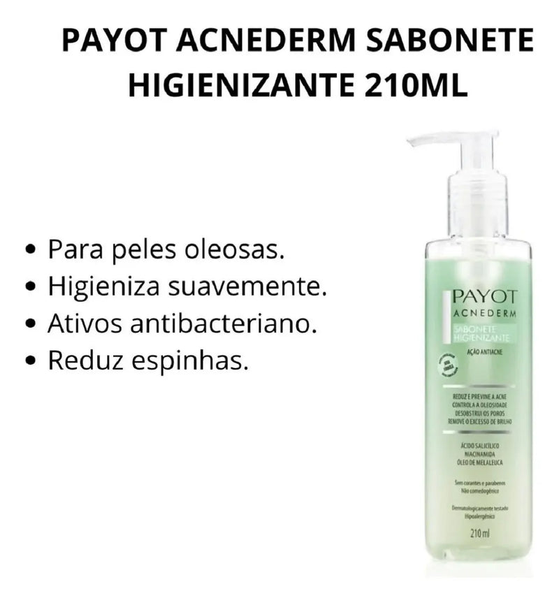 SABONETE LÍQUIDO PAYOT 210ML HIGIENIZANTE ACNEDERM