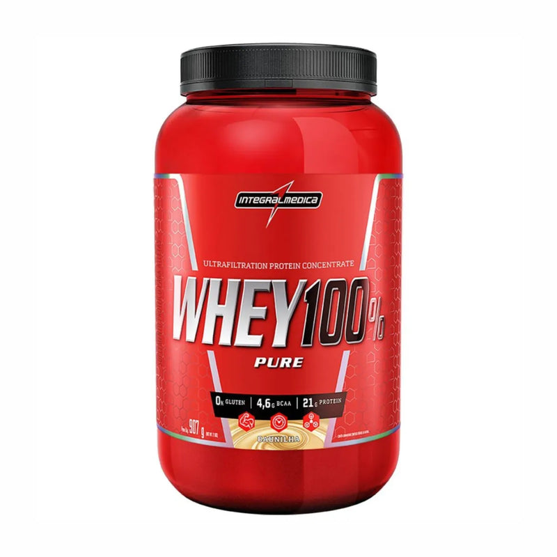WHEY 100% PURE INTEGRALMÉDICA 907G BAUNILHA